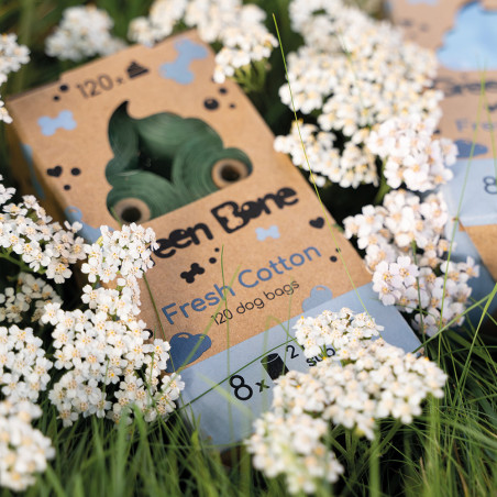Green Bone Hundbajspåse Fresh Bomull 8-pack