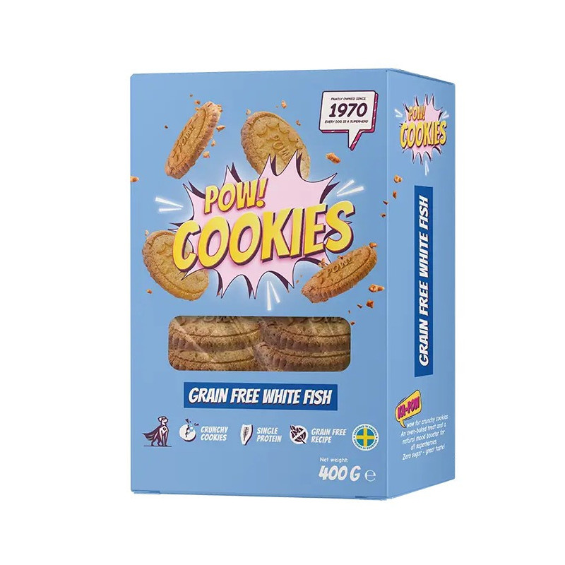 POW Hundkex Spannmålsfria med vitfisk 400 g