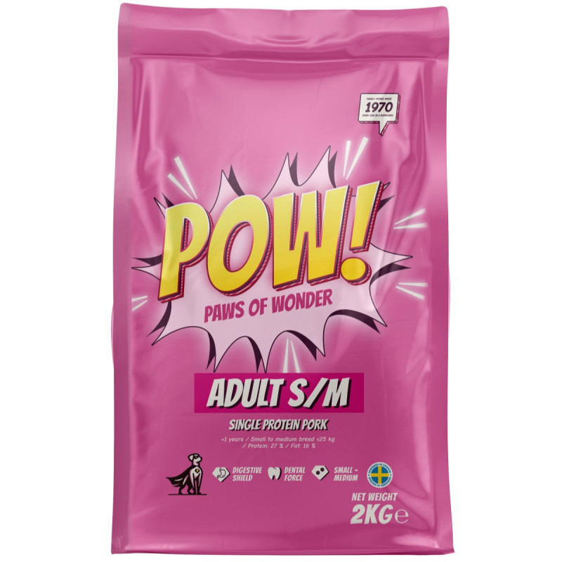 POW! Dog Adult S/M Pork 2 kg POW! Dog Adult S/M Pork 2 kg