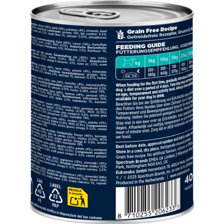 Blötmat för vuxen hund, lam med potatis 400 g
