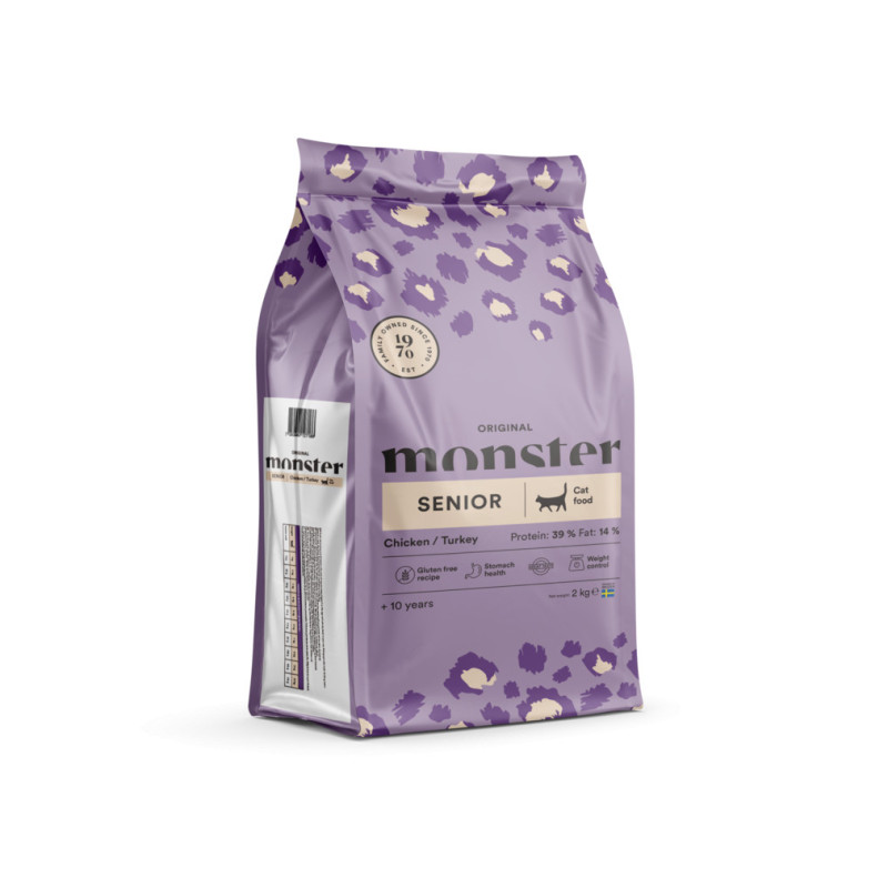 Monster Katt Spannmålsfri Kattunge Kalkon/Kyckling 2 kg