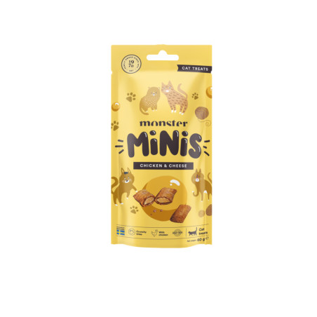 Monster Kattgodis Minis Kyckling & Ost 60 g