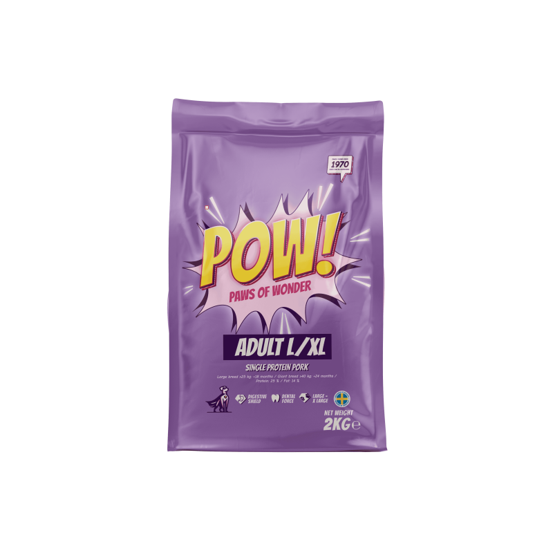 POW! Hund Vuxen L/XL Fläsk 2 kg