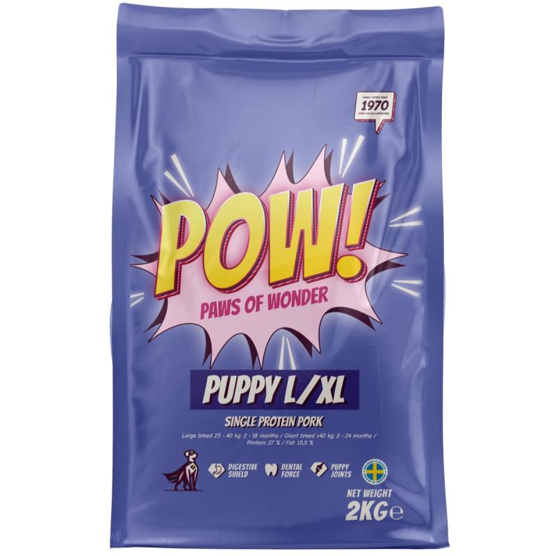 POW! Hund Valp L/XL Fläsk 2 kg