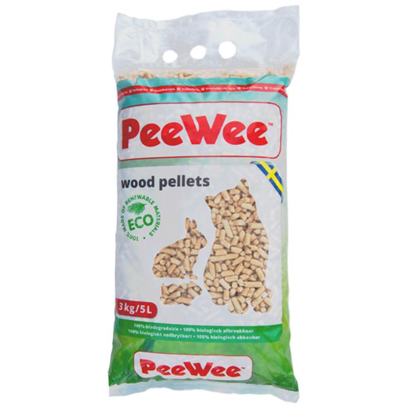 Peewee kattströ trä 5 L (3 kg)