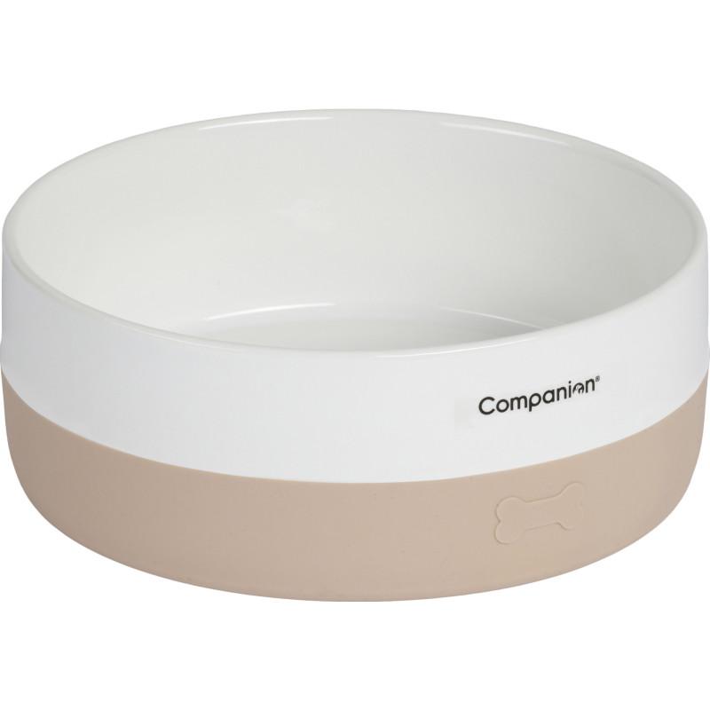 Companion keramisk hundskål m. silikon – Nude 0,4 L
