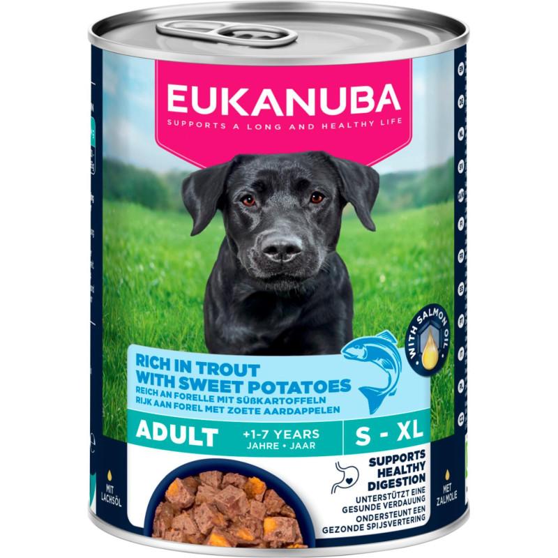 Våtfoder för vuxen hund, öring med sötpotatis 400g